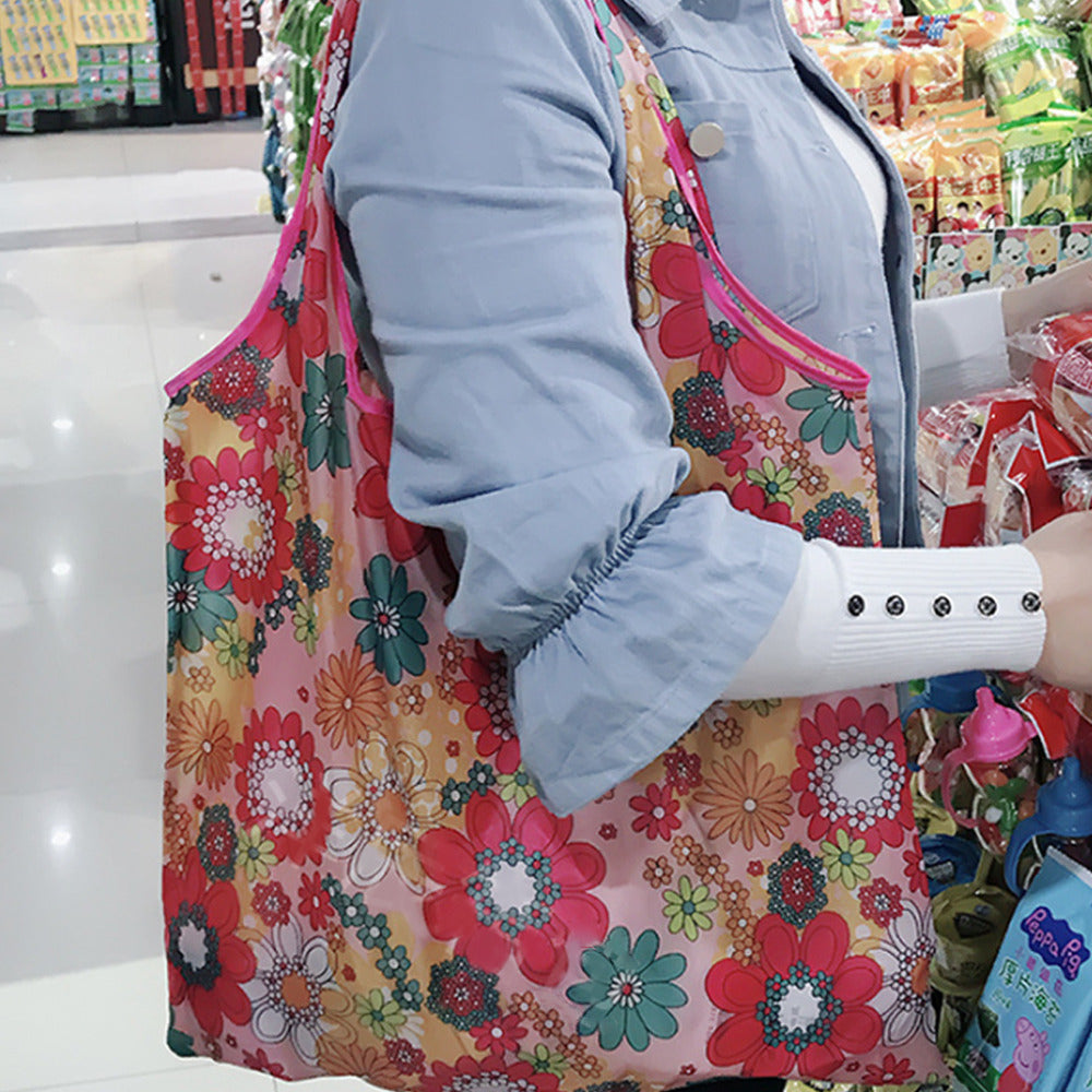 Foldable Reusable Shopping Bag – Eco-Friendly Lemon Print Tote