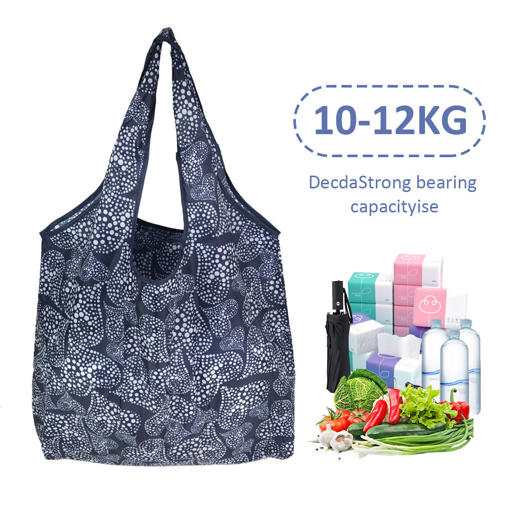 Foldable Reusable Shopping Bag – Eco-Friendly Lemon Print Tote