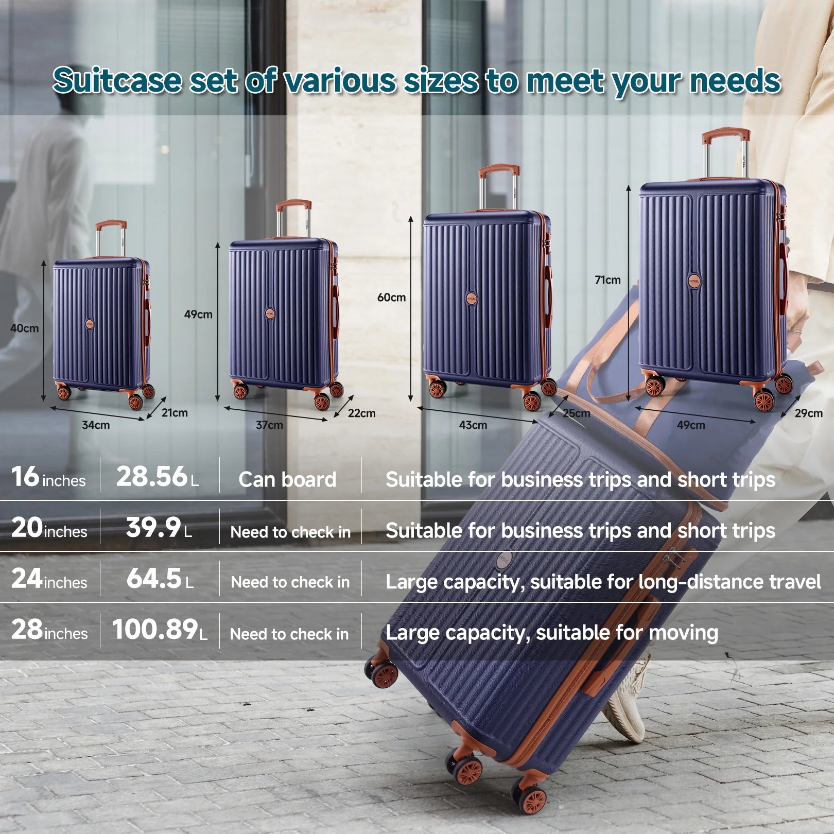 3-Piece Luggage Set – Spinner Wheels with TSA Lock