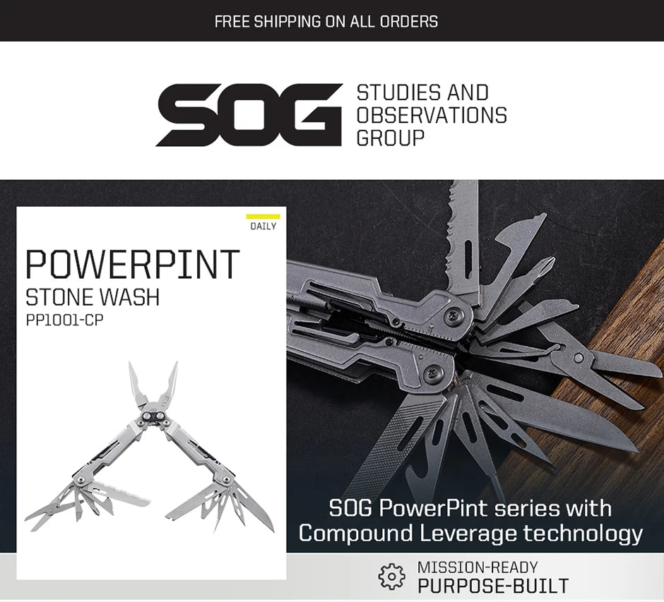 SOG PowerPint 18-in-1 Multi-Tool – Compact Tactical EDC Gear