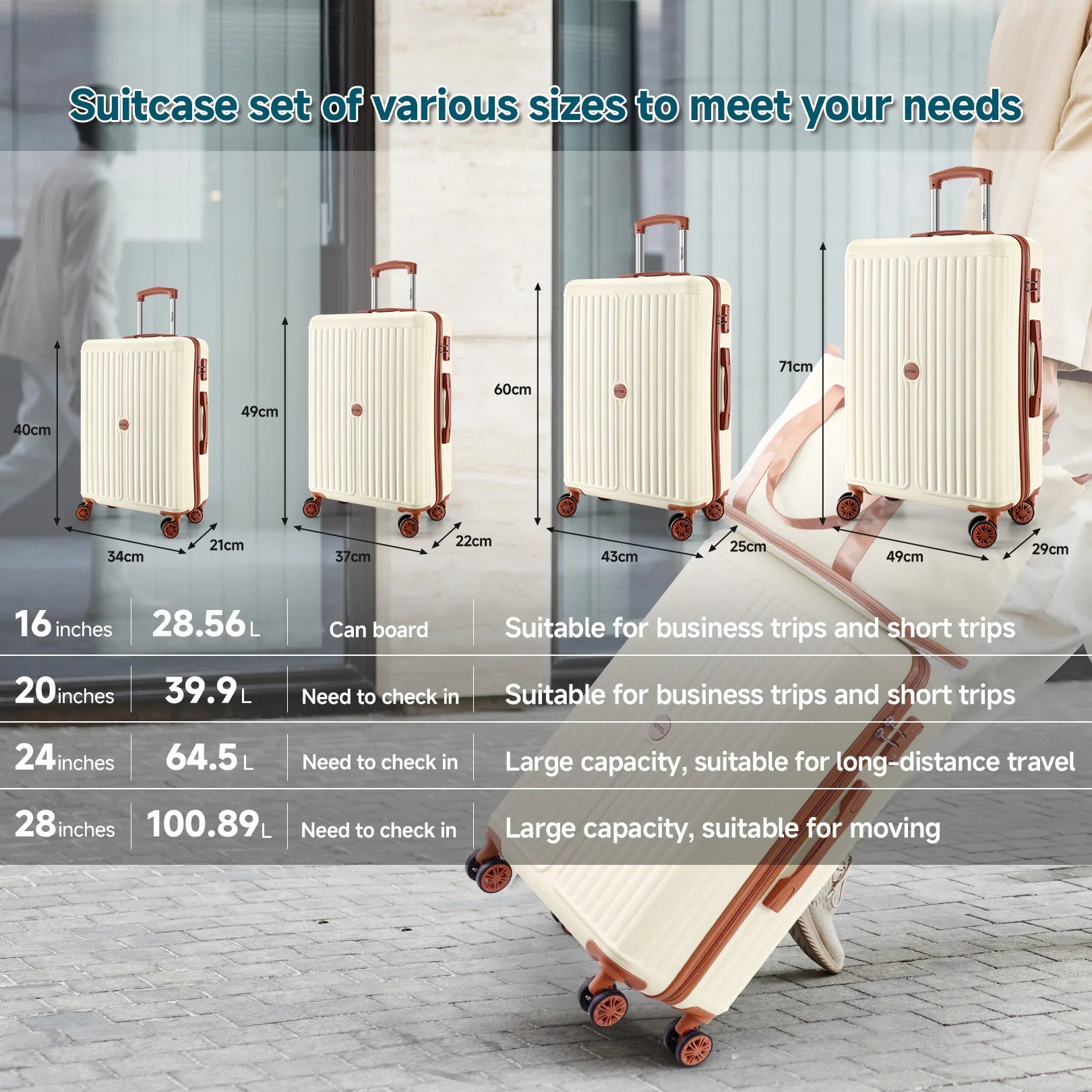 3-Piece Luggage Set – Spinner Wheels with TSA Lock