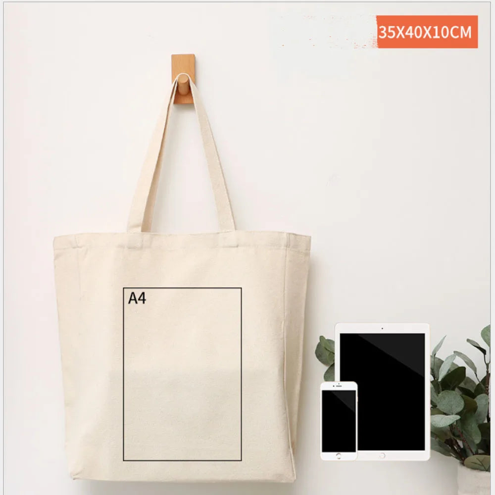 Foldable Canvas Grocery Tote Bag – Eco-Friendly Reusable Shopping Bag