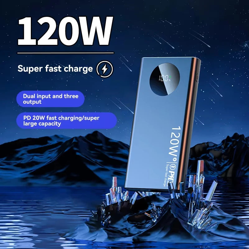 120W 500000mAh High-Capacity Power Bank – Fast Charging