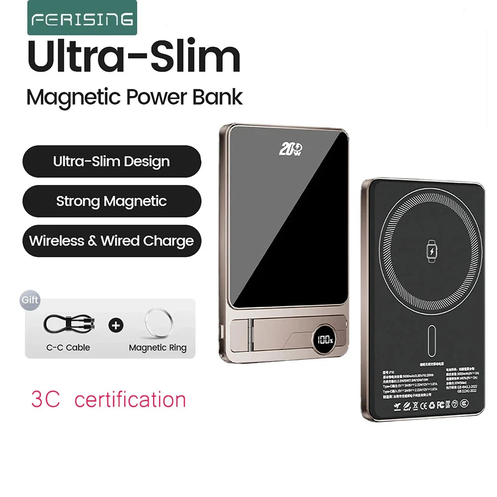 10000mAh MagSafe Magnetic Power Bank – 20W Wireless Fast Charging