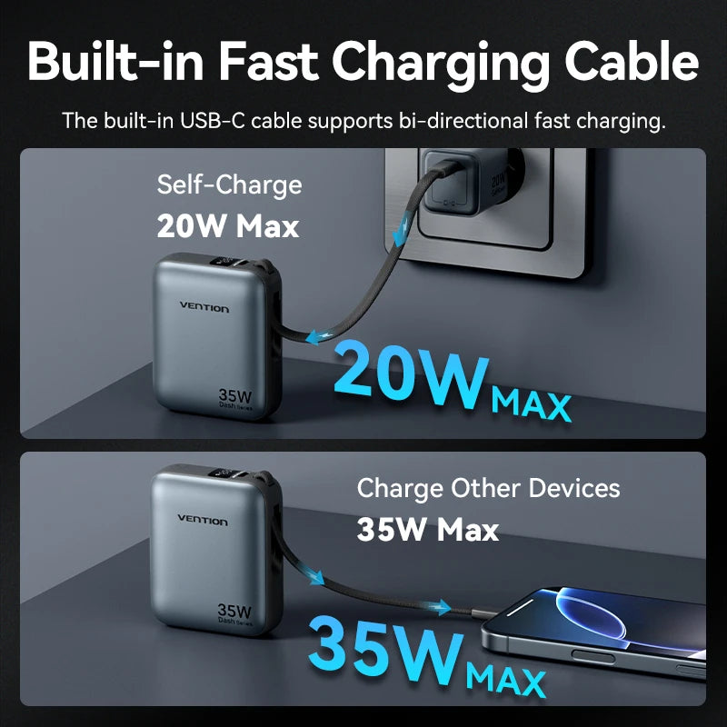10,000mAh Power Bank – 35W PD Fast Charging
