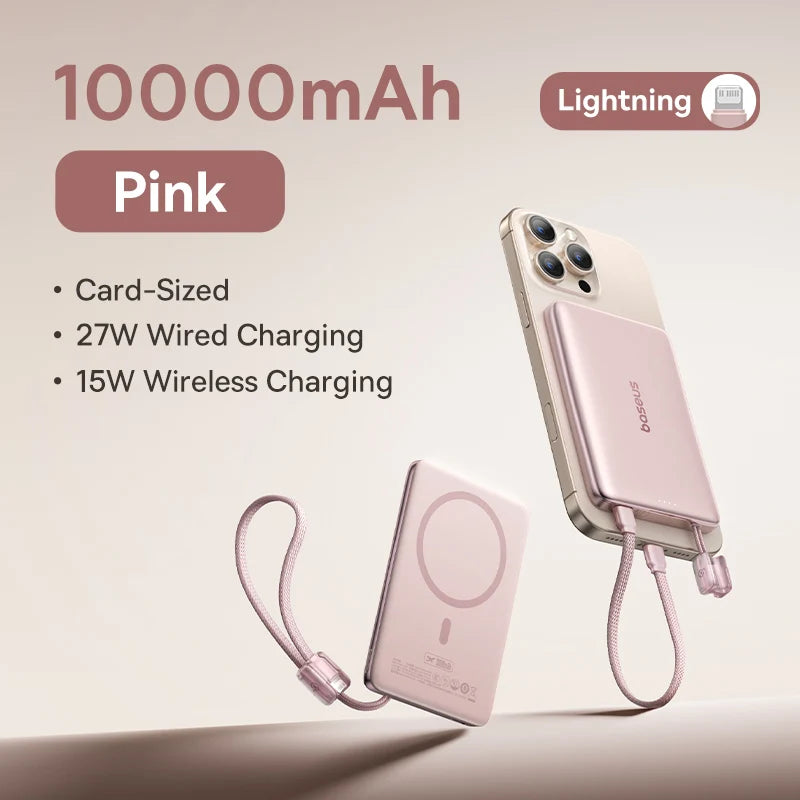 10000mAh Magnetic Power Bank – 15W Wireless & 27W Wired