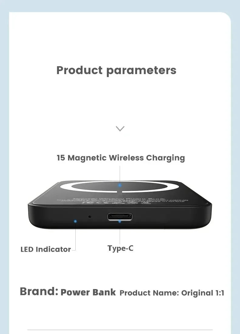 20,000mAh Magnetic Power Bank – 22.5W Wireless Fast Charging