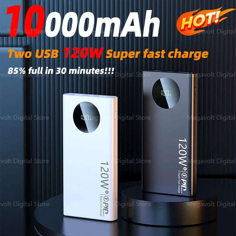 120W 100000mAh High-Capacity Power Bank – Fast Charging