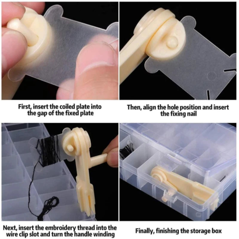 36-Grid Embroidery Floss Organizer Box – with Bobbins & Stickers