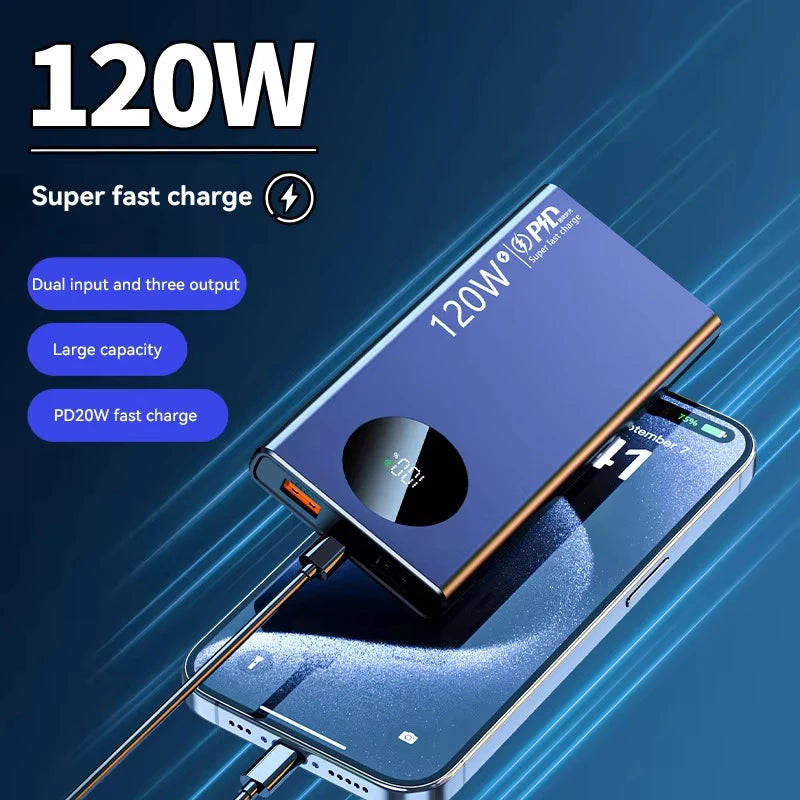 120W 500000mAh High-Capacity Power Bank – Fast Charging