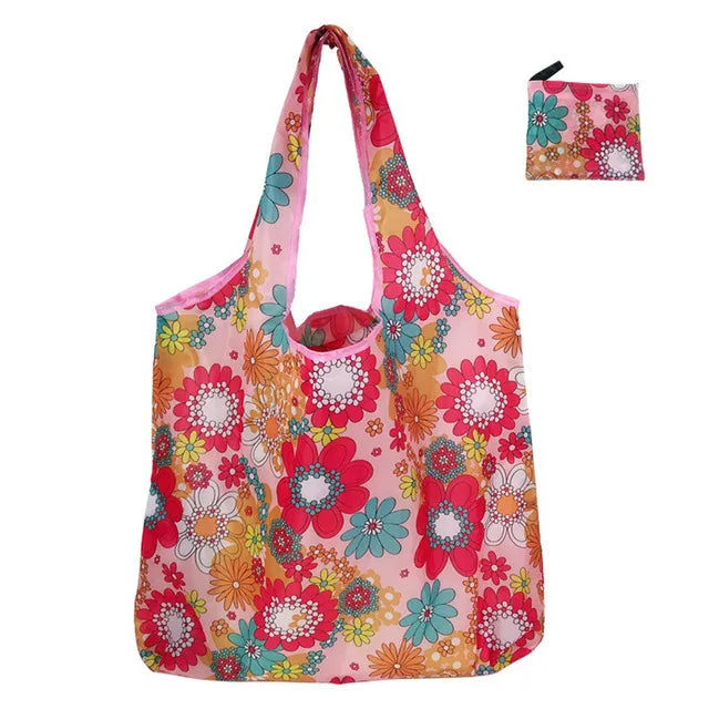 Foldable Reusable Shopping Bag – Eco-Friendly Lemon Print Tote