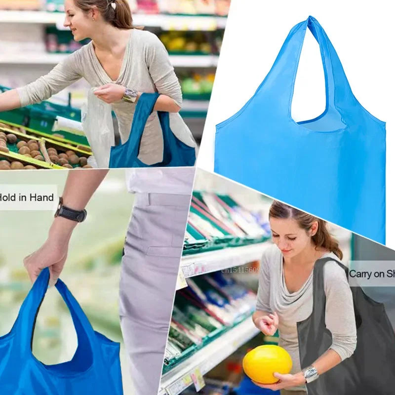 Foldable Reusable Shopping Tote – Eco-Friendly Travel Shoulder Bag