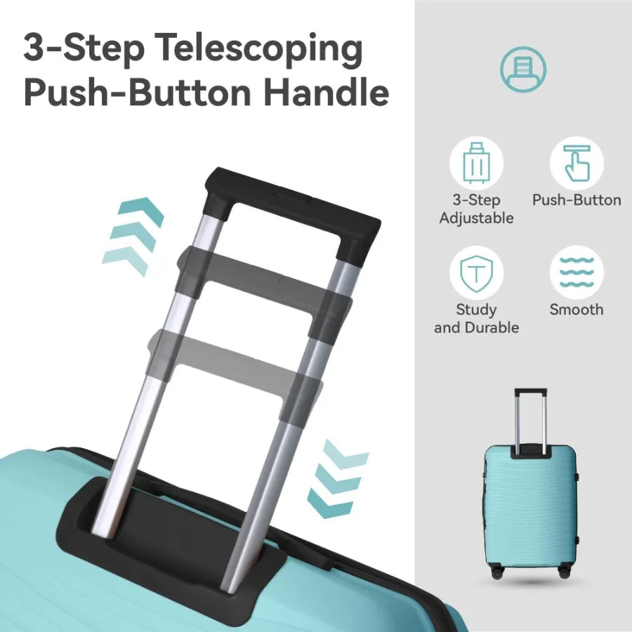 3-Piece Hardside Luggage Set – Spinner Wheels & Scratch-Resistant