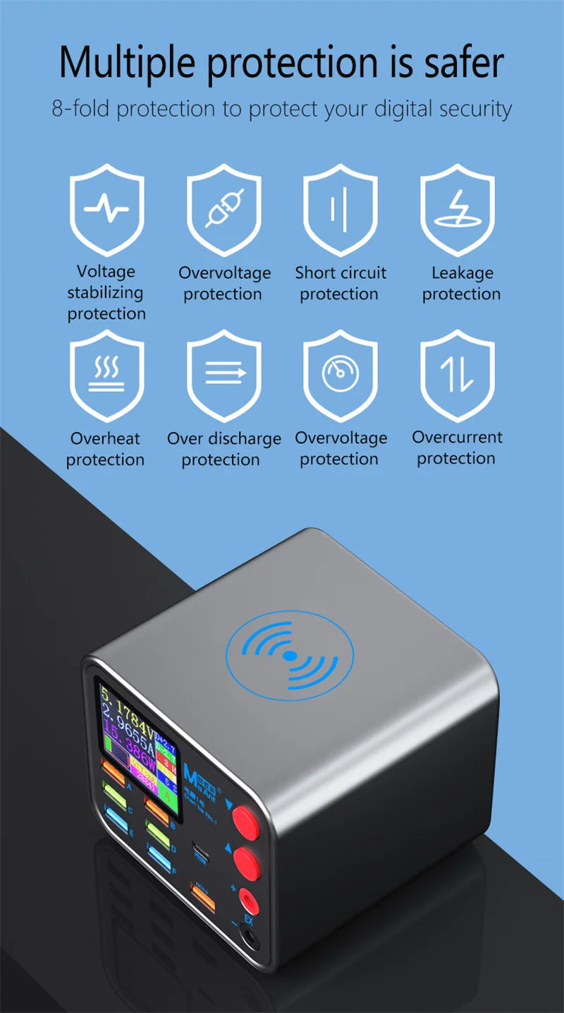 8-Port Multifunction Charger – Smart Wireless Fast Charging