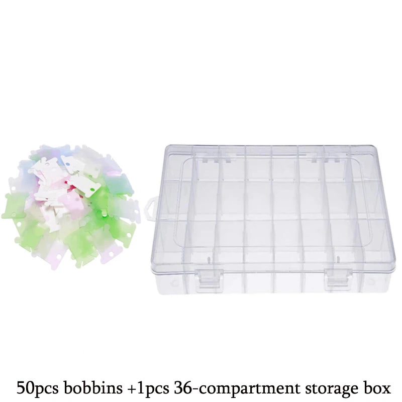 36-Grid Embroidery Floss Organizer Box – with Bobbins & Stickers