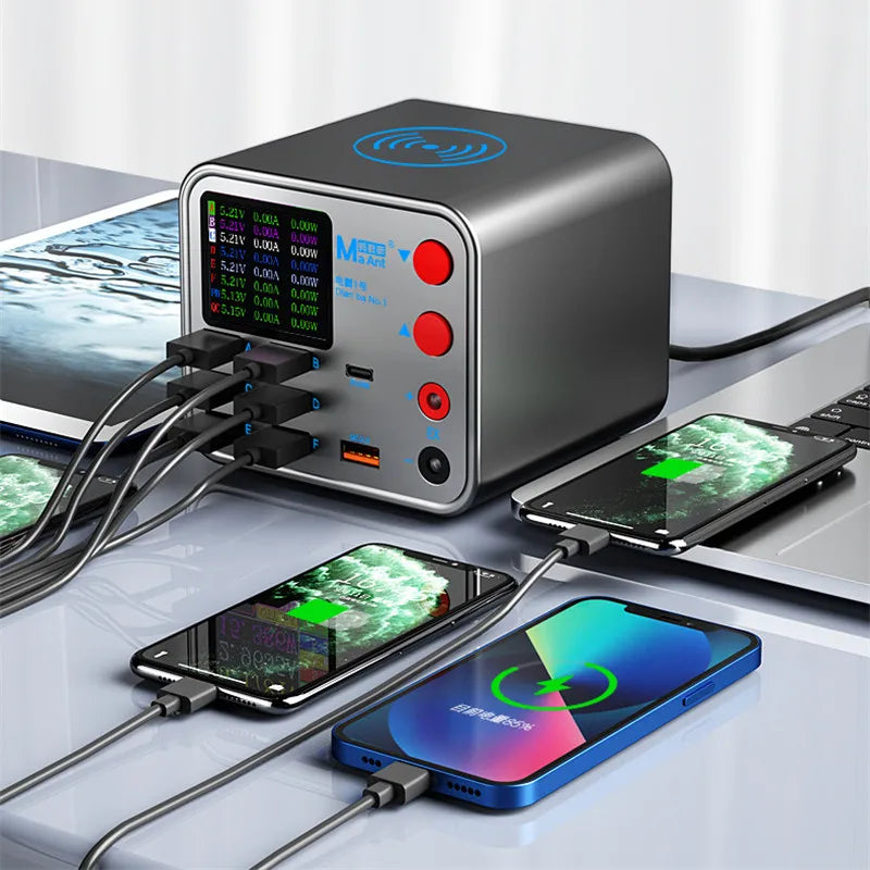 8-Port Multifunction Charger – Smart Wireless Fast Charging
