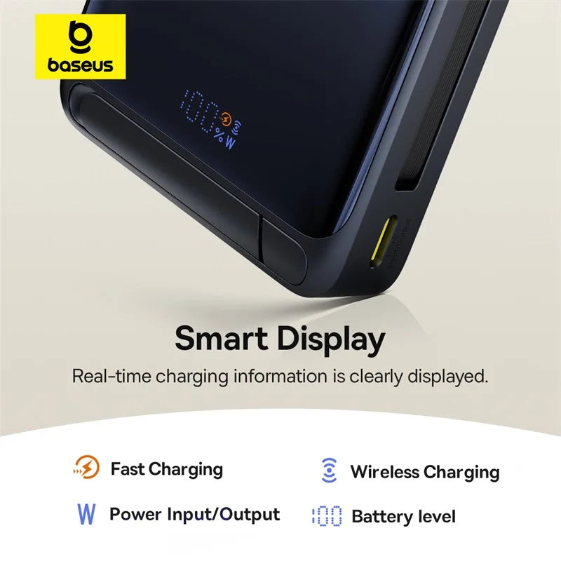 Qi2 45W 10000mAh Magnetic Power Bank – MagSafe Fast Charging