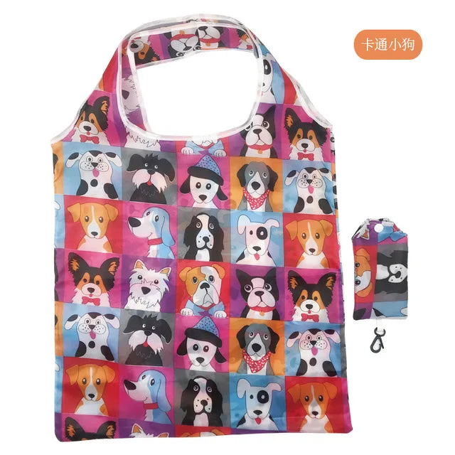 Foldable Reusable Shopping Bag – Eco-Friendly Lemon Print Tote