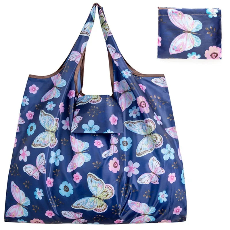 Butterfly Flower Folding Shopping Bag – Reusable Eco Tote
