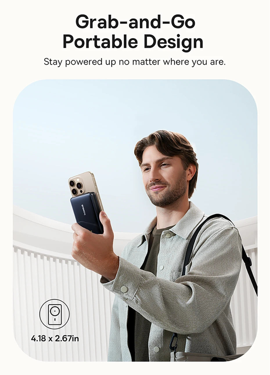 Qi2 45W 10000mAh Magnetic Power Bank – MagSafe Fast Charging