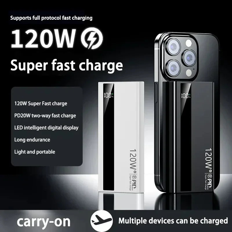 120W 500,000mAh High-Capacity Power Bank – Super Fast Charging