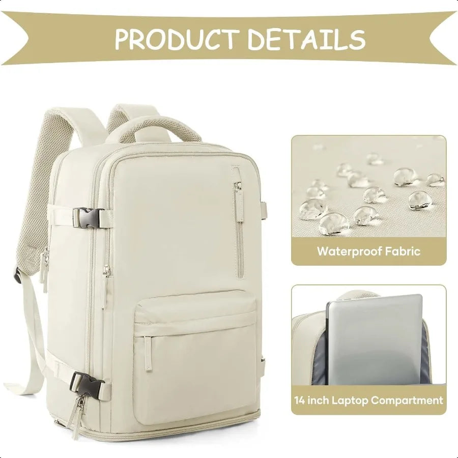 WONHOX Large Travel Backpack – Carry-On Laptop Bag