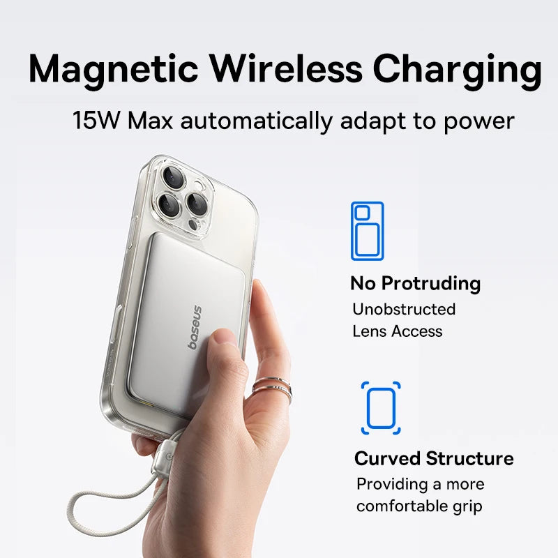 10000mAh Magnetic Power Bank – 15W Wireless & 27W Wired