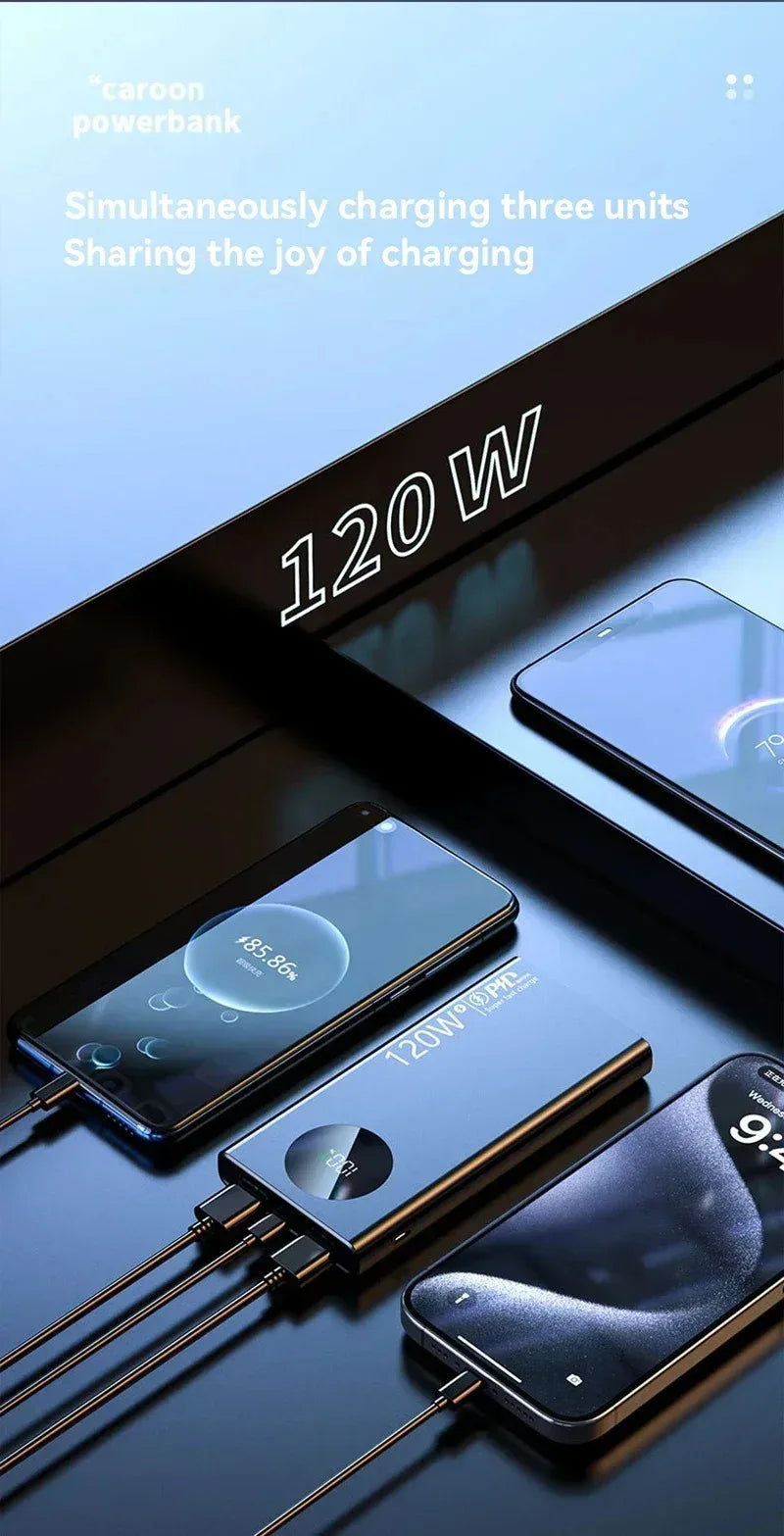 120W 100000mAh High-Capacity Power Bank – Fast Charging