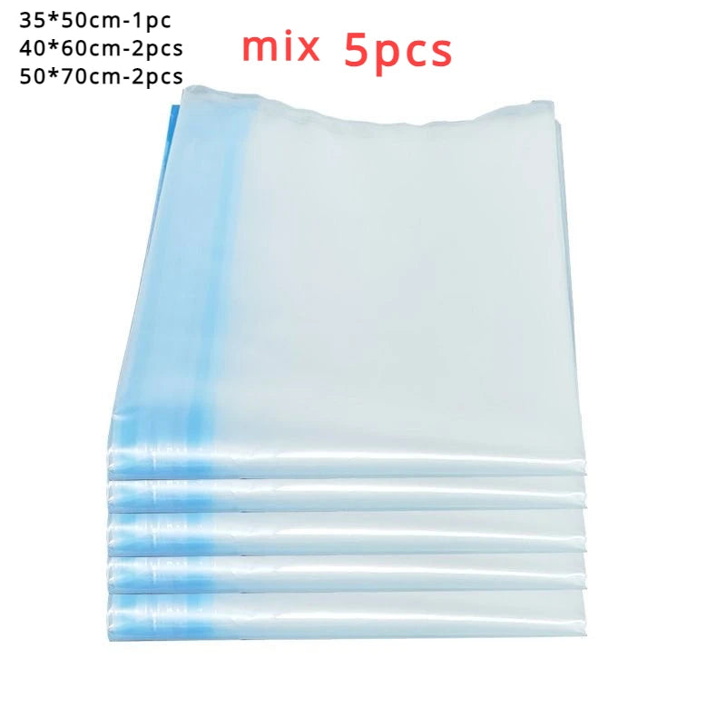 5pcs Travel Compression Vacuum Bags for Clothes & Luggage