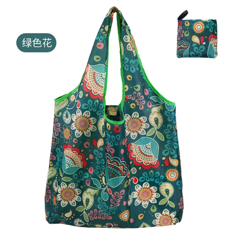 Foldable Reusable Shopping Bag – Eco-Friendly Lemon Print Tote