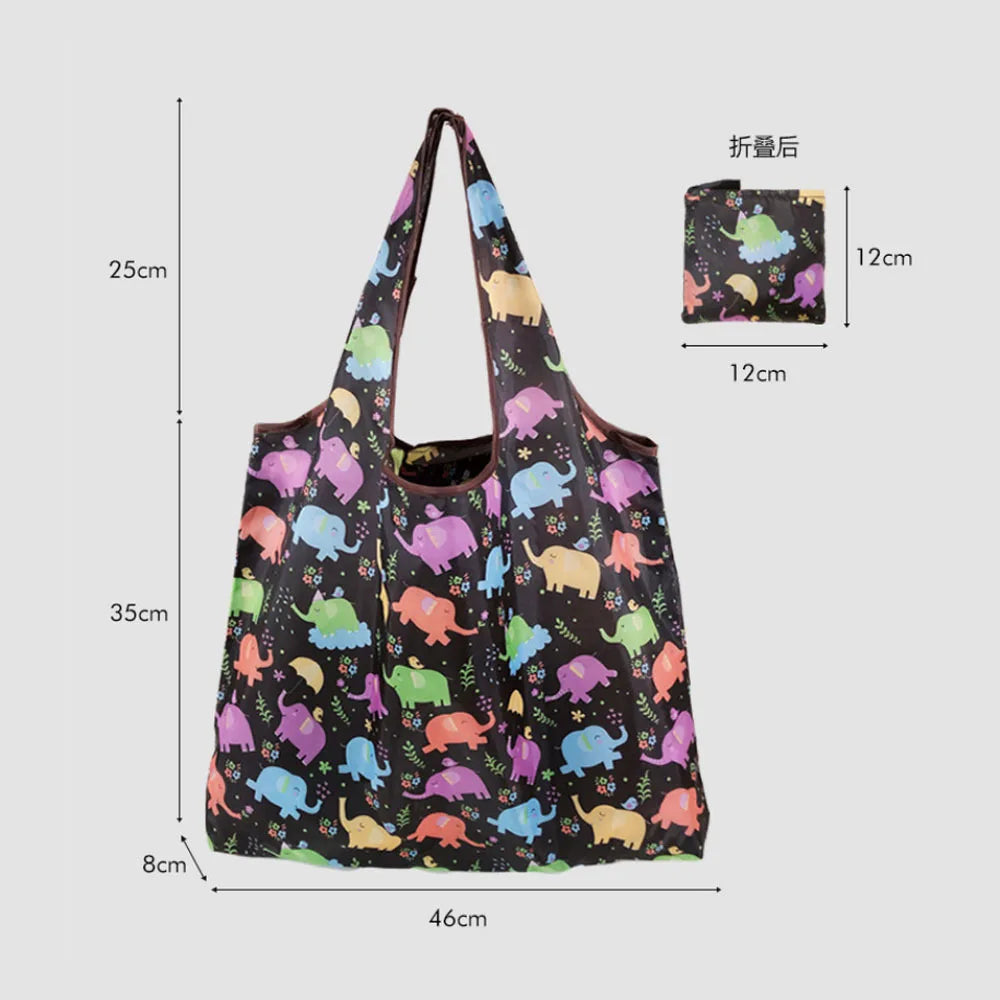Foldable Reusable Shopping Bag – Eco-Friendly Lemon Print Tote