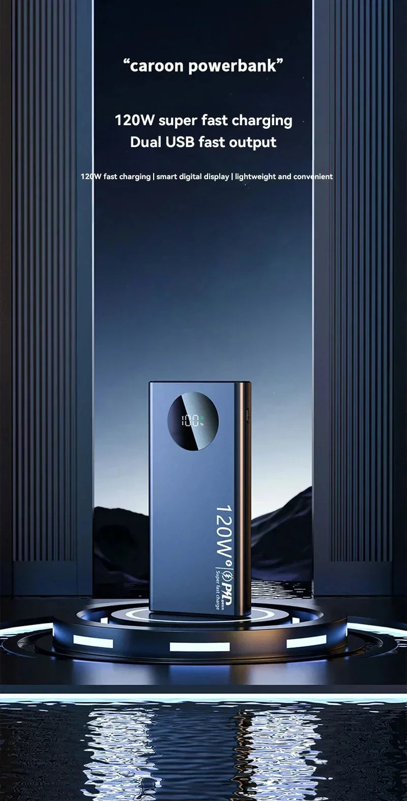 120W 500000mAh High-Capacity Power Bank – Fast Charging