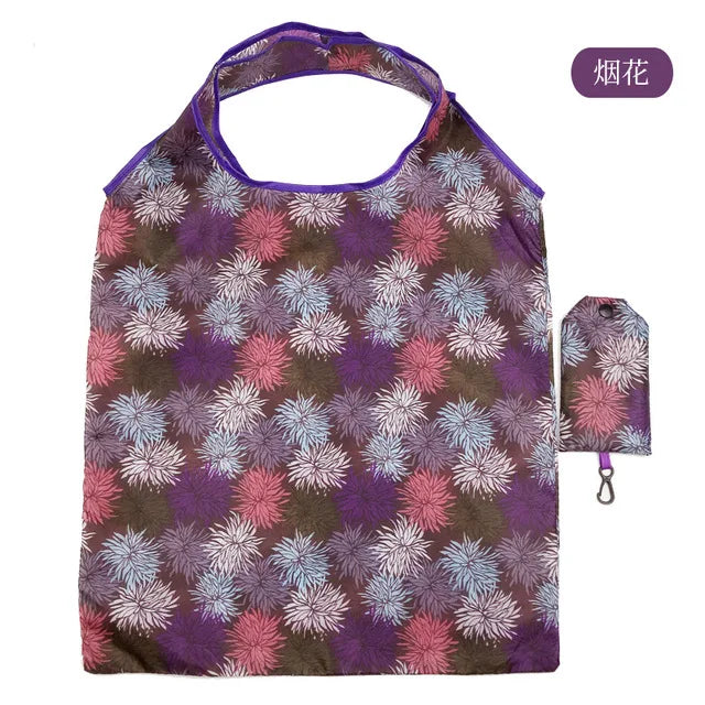 Foldable Reusable Shopping Bag – Eco-Friendly Lemon Print Tote
