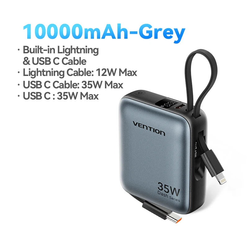 10,000mAh Power Bank – 35W PD Fast Charging