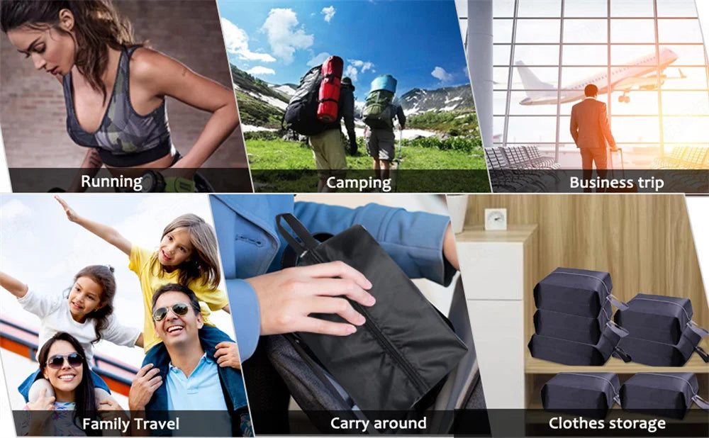 2/4 Pack Portable Waterproof Shoe Bags with Zipper – Travel Organizer