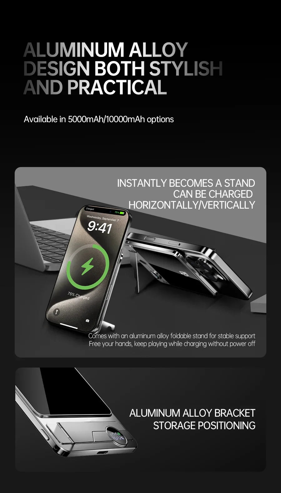 10000mAh MagSafe Magnetic Power Bank – 20W Wireless Fast Charging