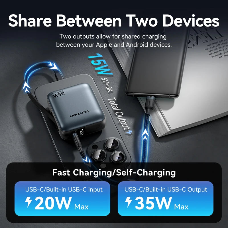 10,000mAh Power Bank – 35W PD Fast Charging