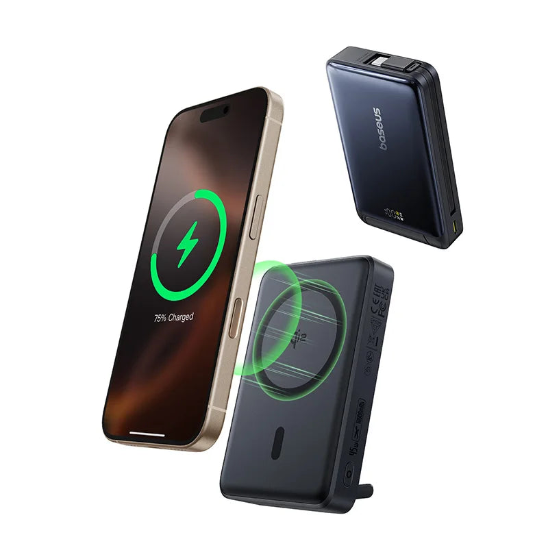 Qi2 45W 10000mAh Magnetic Power Bank – MagSafe Fast Charging