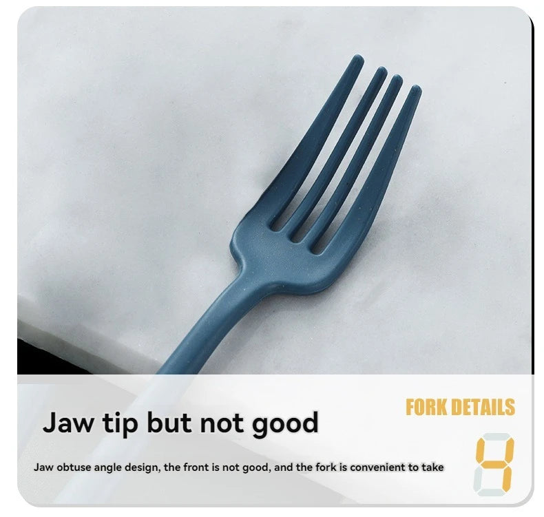 4pcs Portable Wheat Straw Cutlery Set Eco-Friendly Reusable Utensils