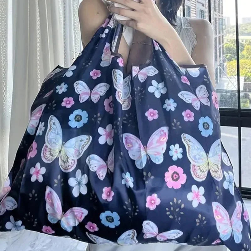 Butterfly Flower Folding Shopping Bag – Reusable Eco Tote