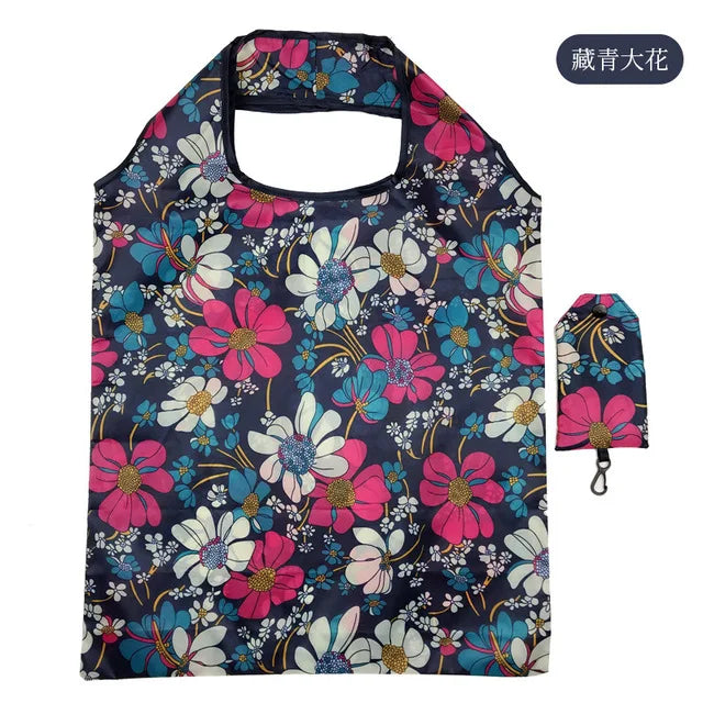 Foldable Reusable Shopping Bag – Eco-Friendly Lemon Print Tote