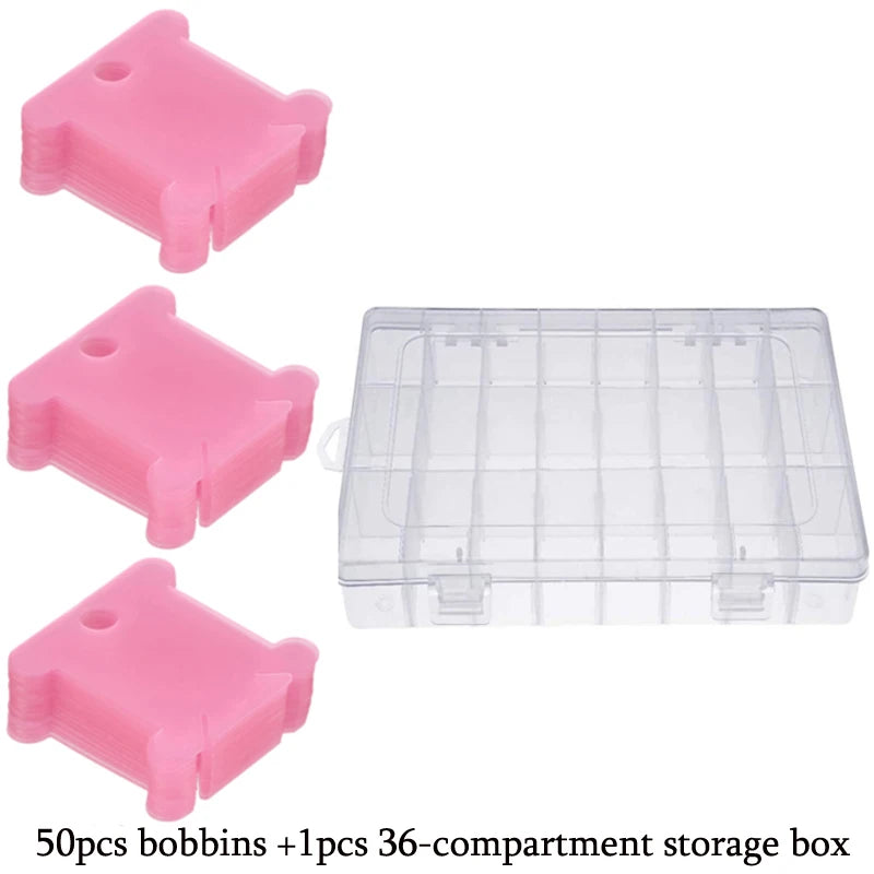 36-Grid Embroidery Floss Organizer Box – with Bobbins & Stickers