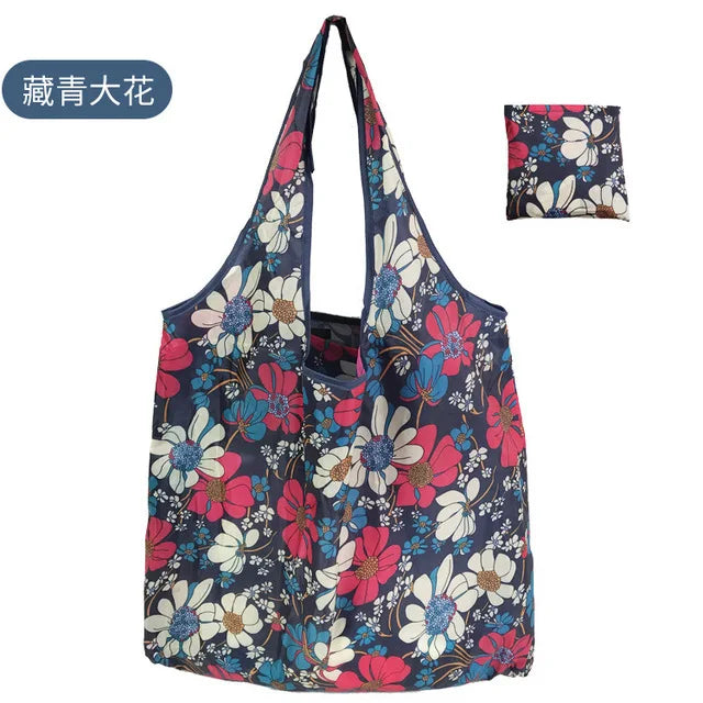 Foldable Reusable Shopping Bag – Eco-Friendly Lemon Print Tote