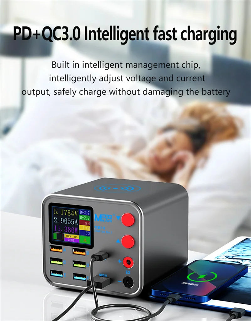 8-Port Multifunction Charger – Smart Wireless Fast Charging