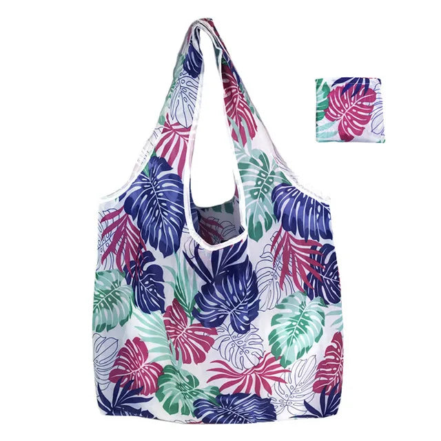 Foldable Reusable Shopping Bag – Eco-Friendly Lemon Print Tote