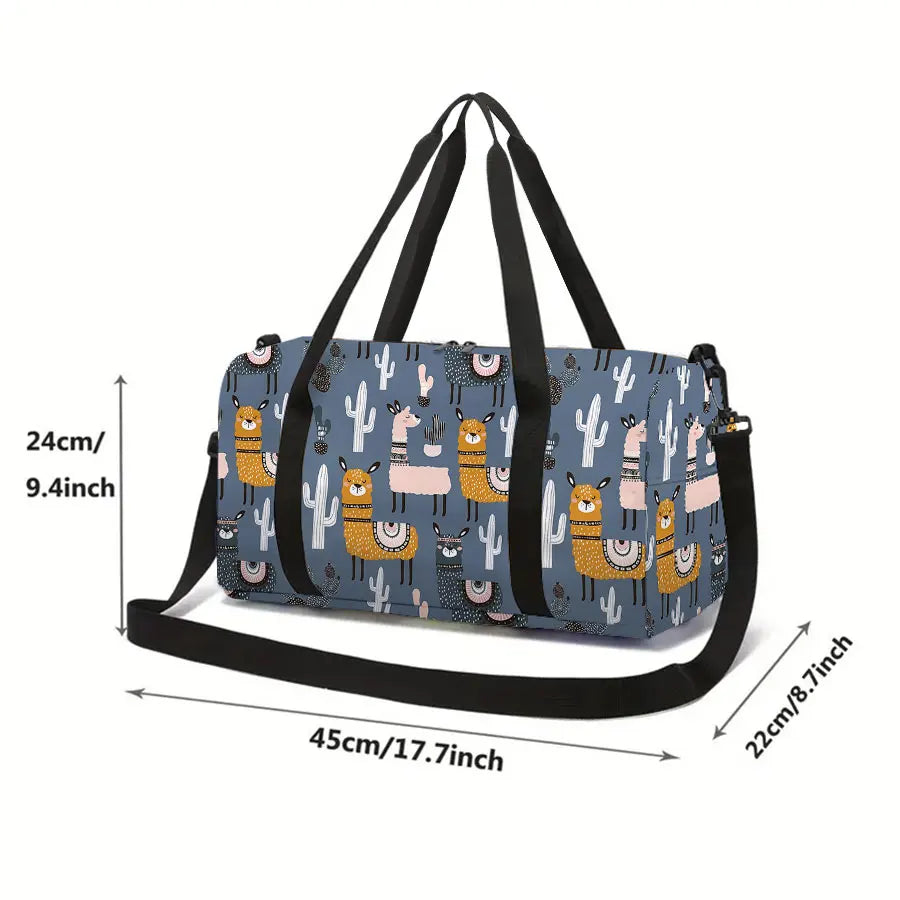 Sheep Pattern 3D Kids Travel Duffel Bag – Large Capacity