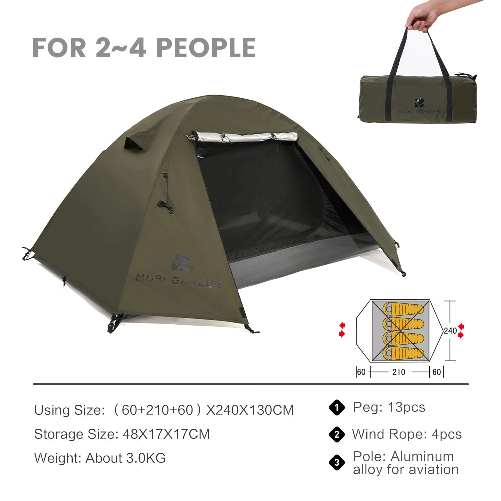 Camping Backpacking Tent – Waterproof & Sun-Proof Shelter