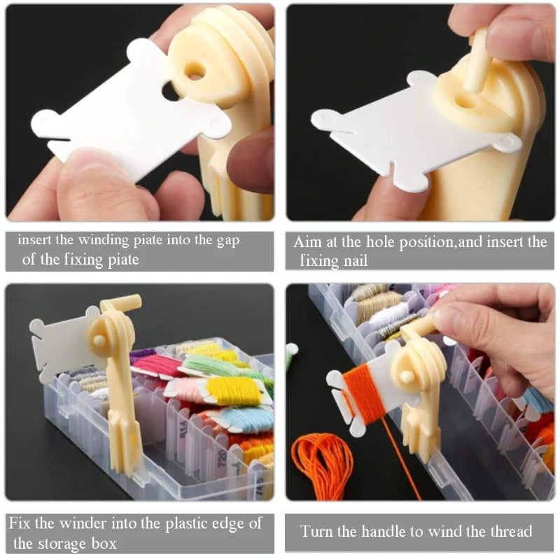 36-Grid Embroidery Floss Organizer Box – with Bobbins & Stickers