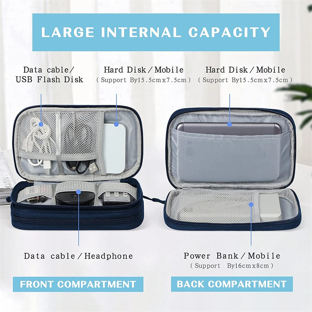 Double Layer Electronics Organizer – Portable Waterproof Storage Bag