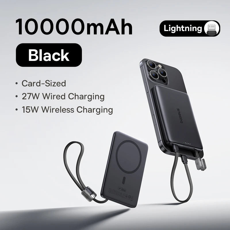 10000mAh Magnetic Power Bank – 15W Wireless & 27W Wired